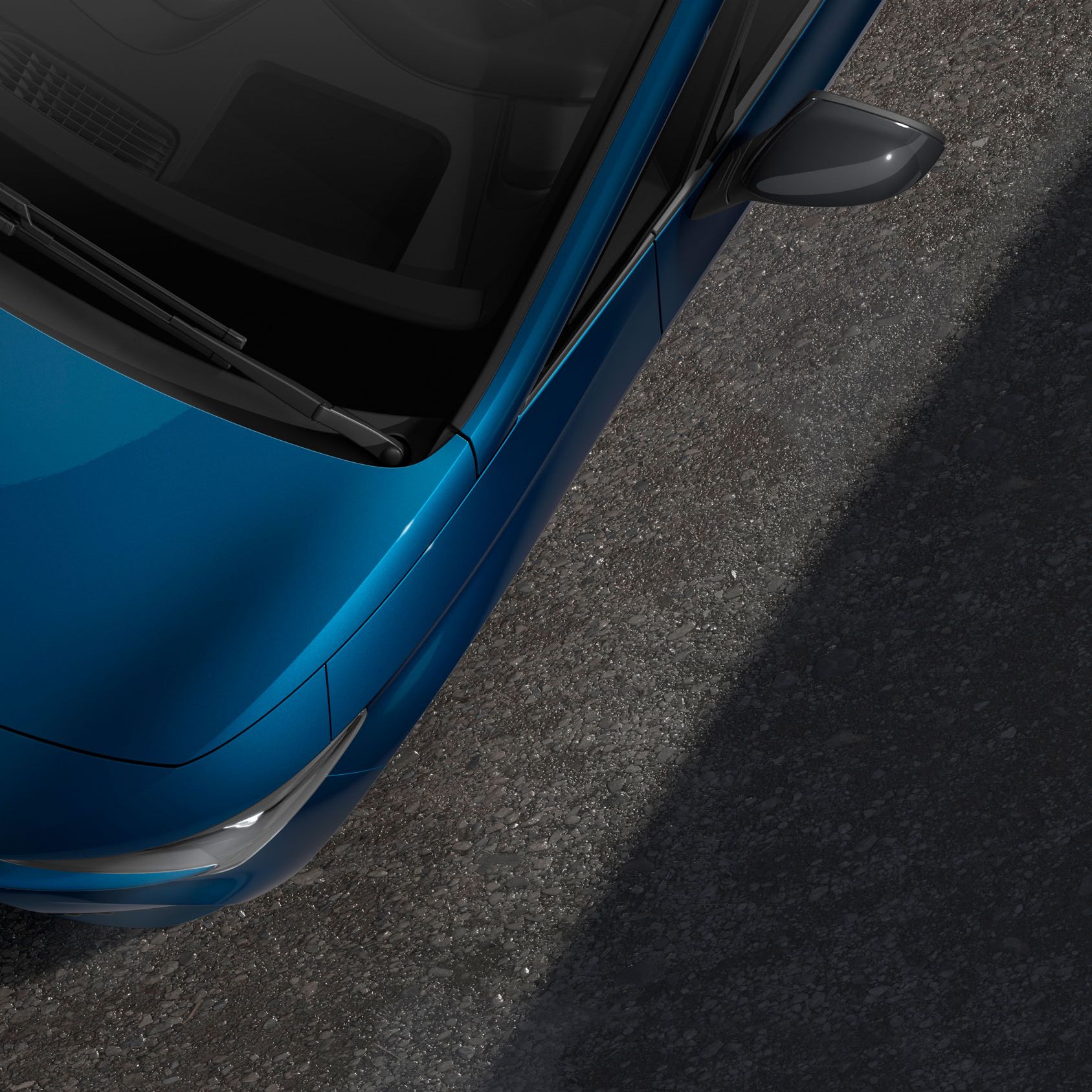 Detailný pohľad na model CUPRA Born v odtieni Lávová modrá metalíza.