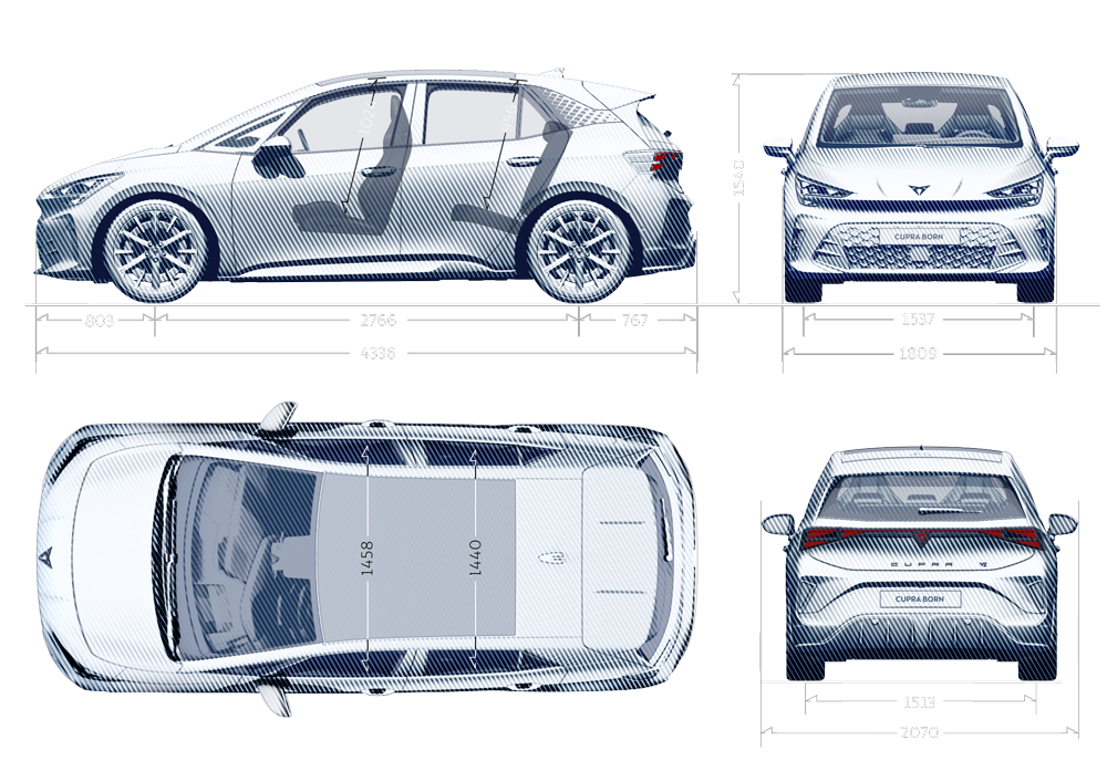 Rozmery CUPRA Born VZ.