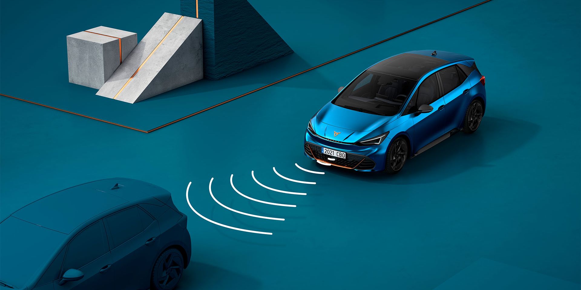 Grafika adaptívneho tempomatu v modeli CUPRA Born