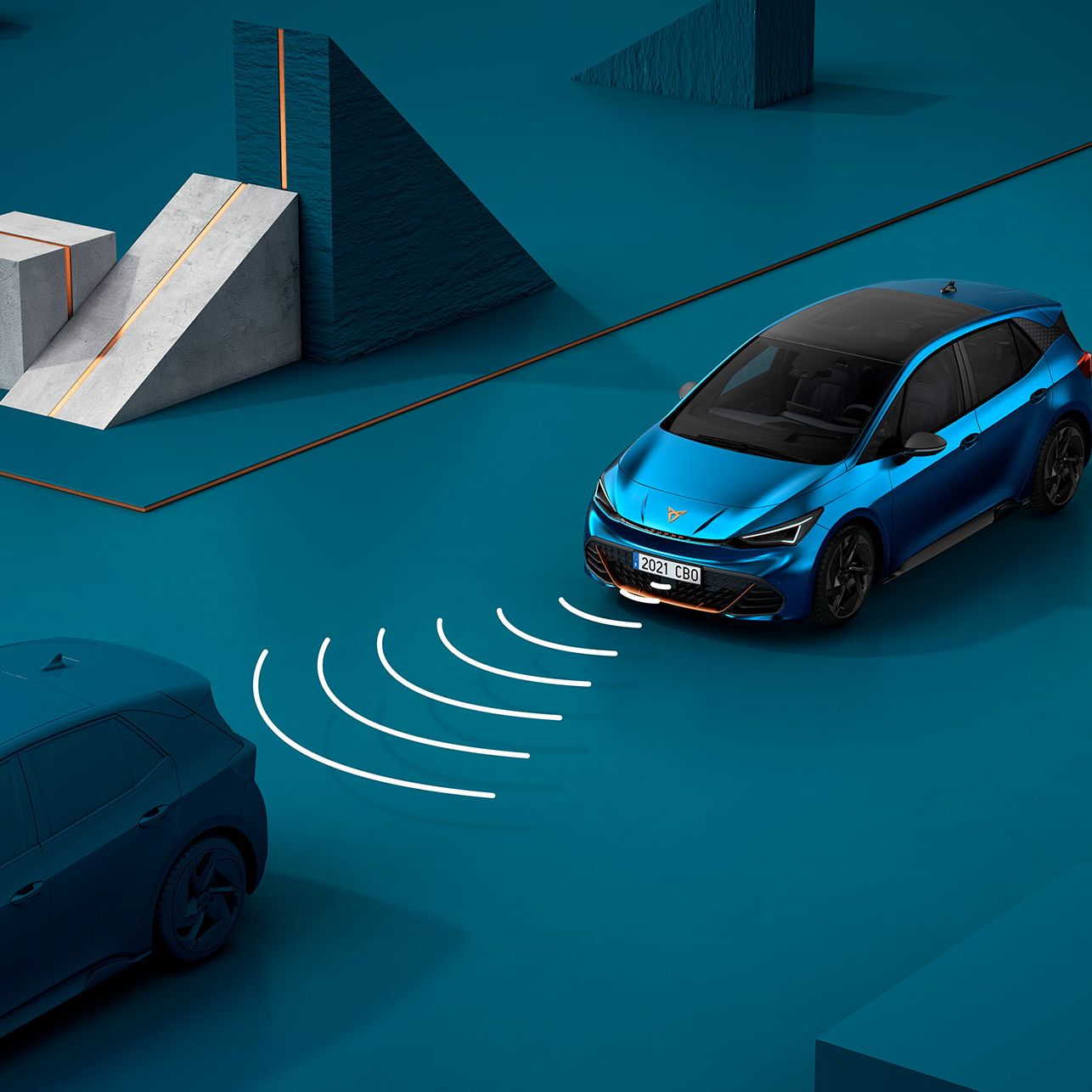 Grafika adaptívneho tempomatu v modeli CUPRA Born