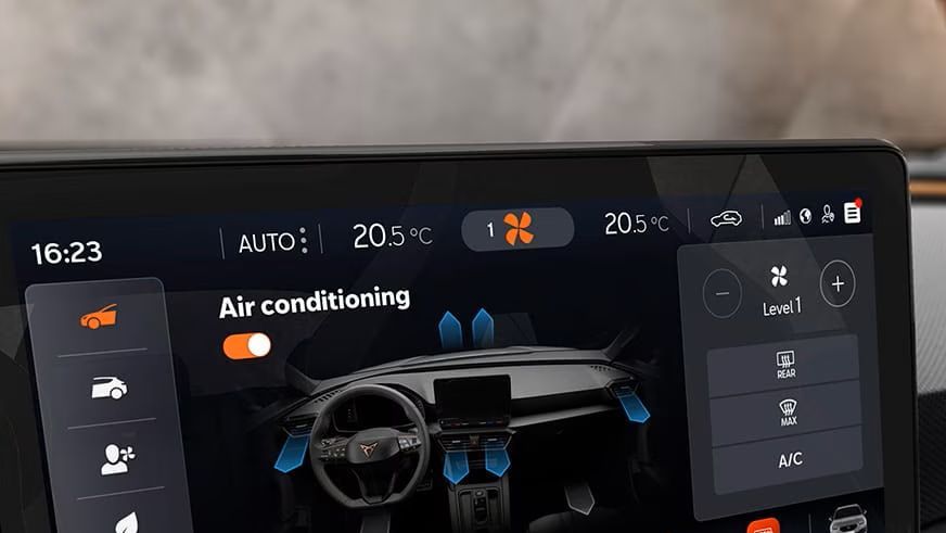 CUPRA pohľad na systém infotainment