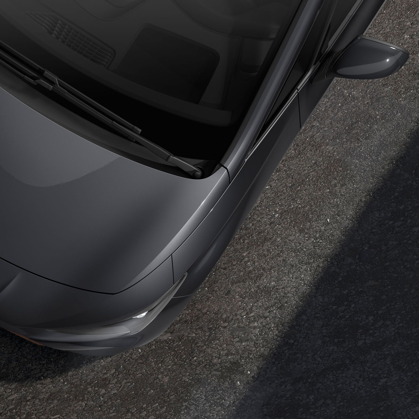 Detailný pohľad na model CUPRA Born v sivom odtieni Tambora metalíza.