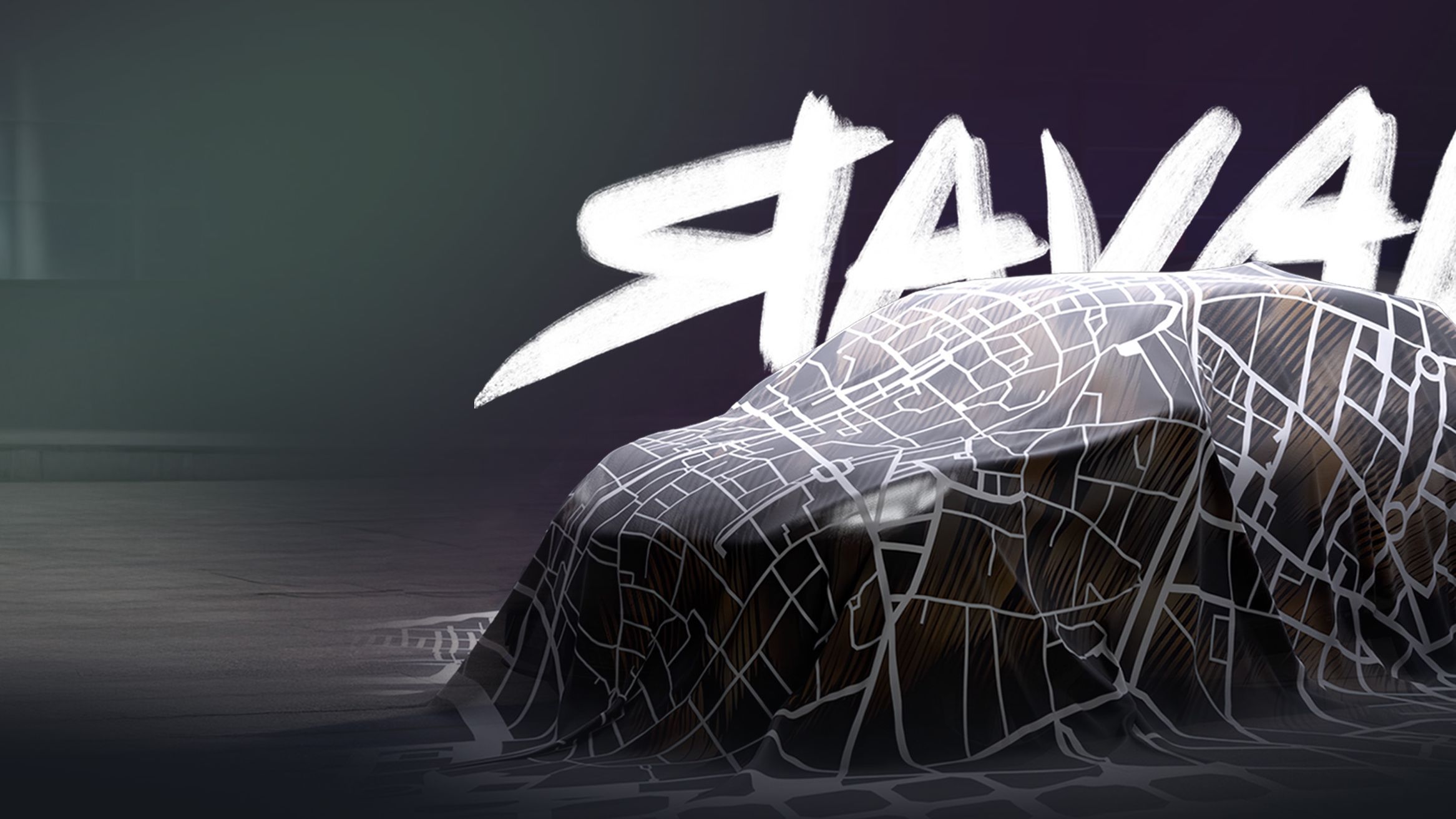 Zakrytý model Raval.  S nápisom v pozadí.