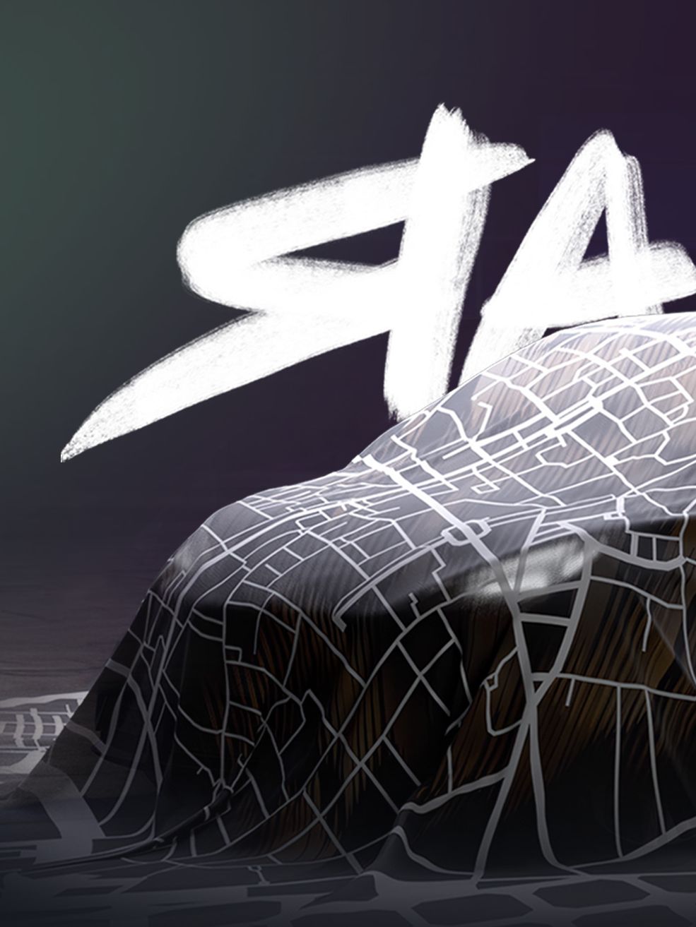 Zakrytý model Raval.  S nápisom v pozadí.