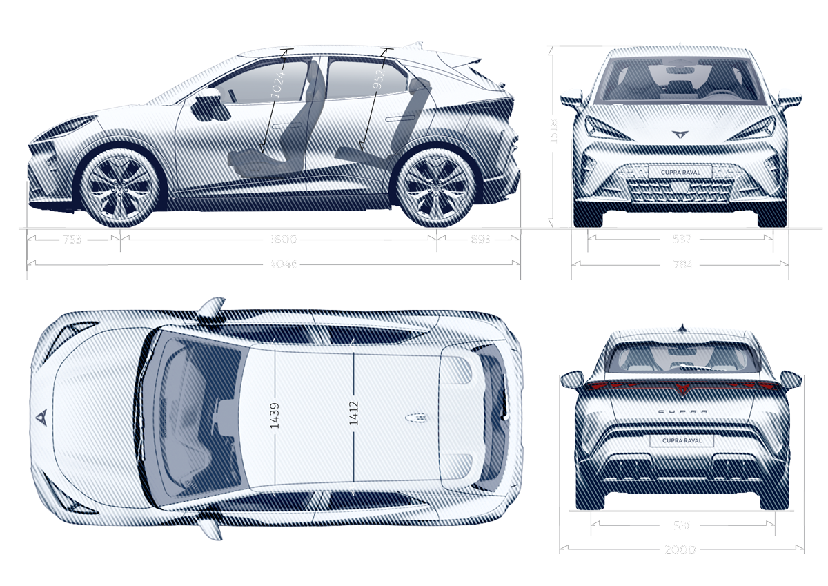 Rozmery CUPRA Raval Endurance